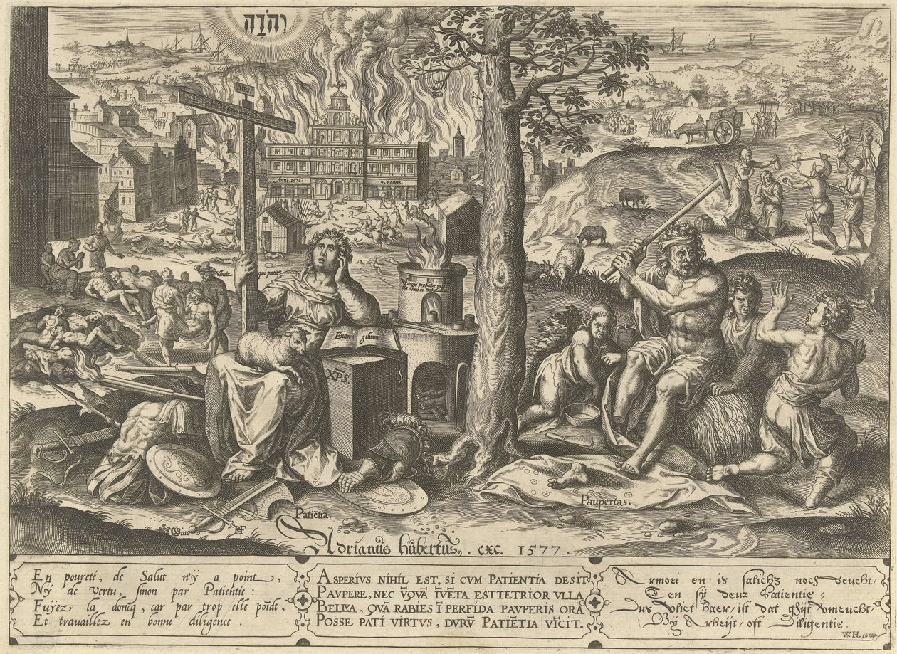 Paciencia en la adversidad Alegorías de la pobreza y la riqueza (título de la serie) de Hans Collaert (I)