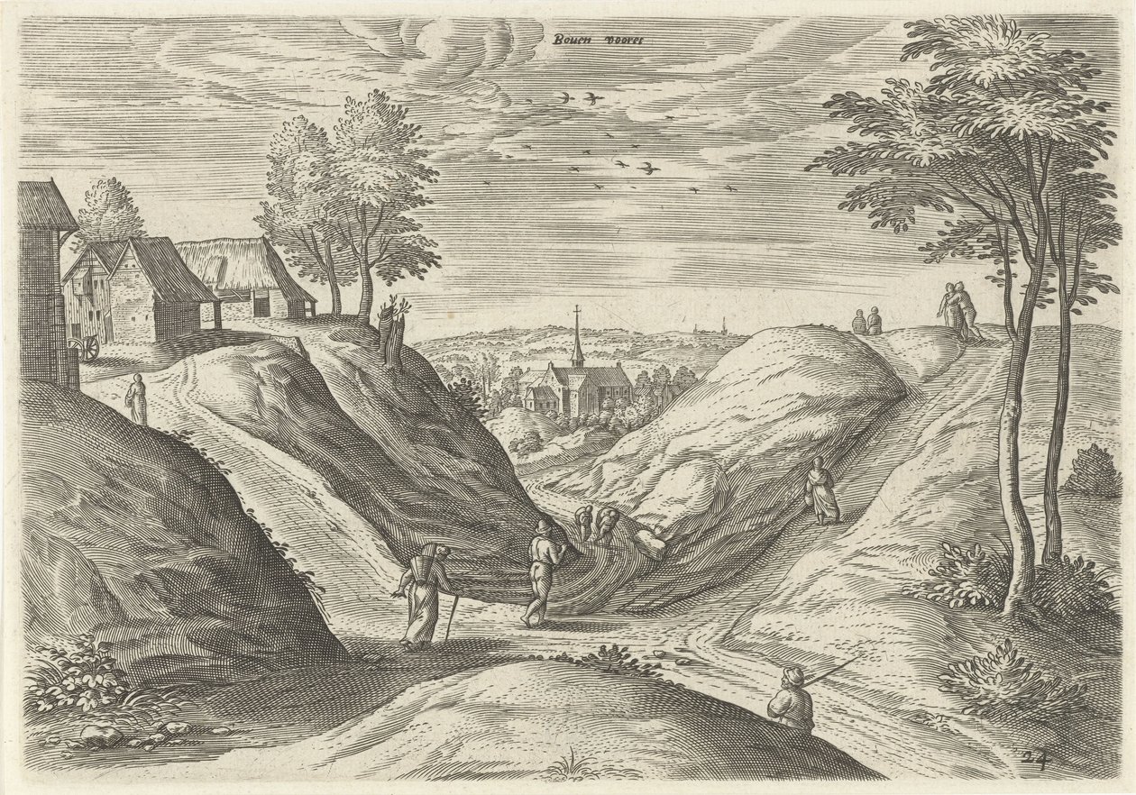 Vista de escarcha Arriba del frente (título en el objeto) Lugares de interés del área de Bruselas (título de la serie) de Hans Collaert (I)