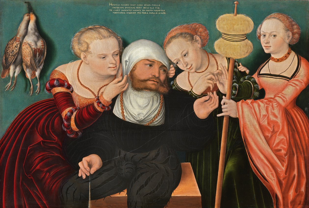 Alemán: Herkules bei Omphale Hércules en la corte de Omphale de Hans Cranach