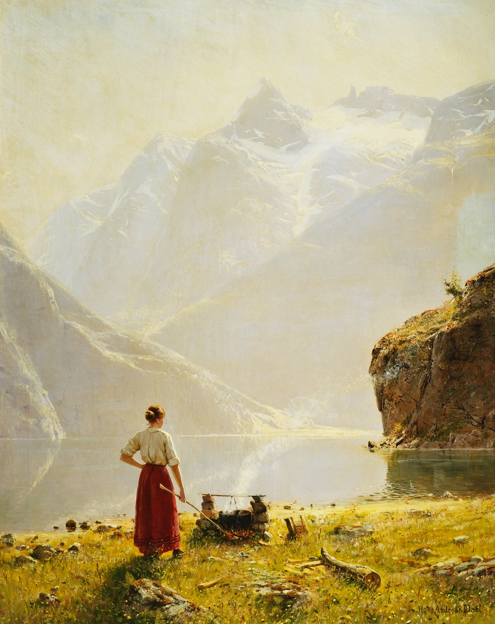 Un día de verano en un fiordo noruego de Hans Dahl
