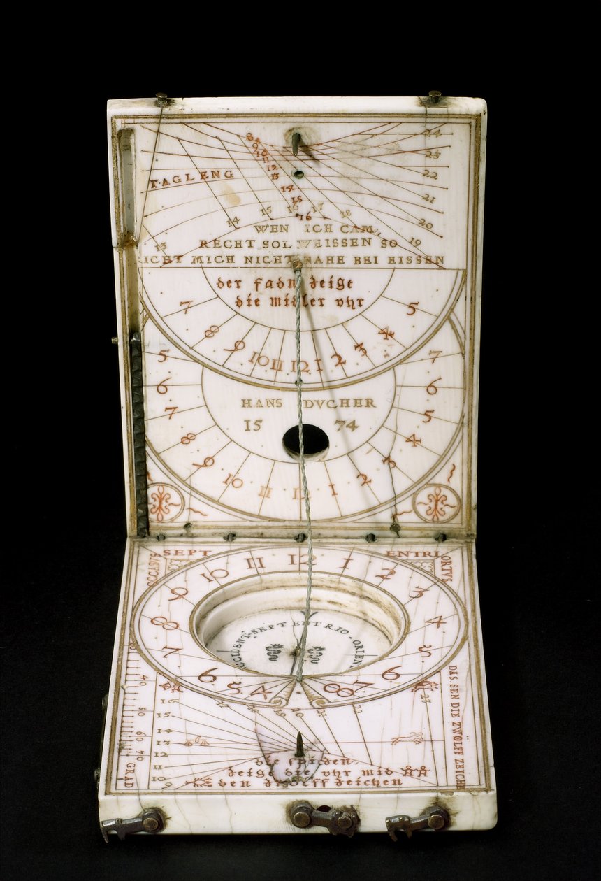 Reloj de sol con brújula de tableta, Nuremberg, 1574 de Hans Ducher
