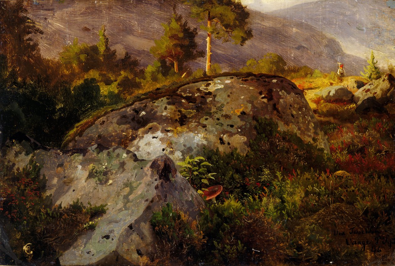 Estudio del paisaje de Vågå de Hans Gude