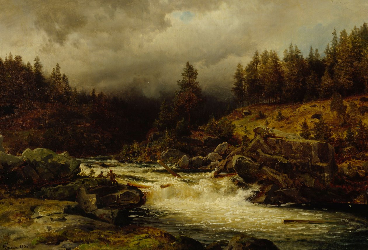 Rápidos en Noruega de Hans Gude