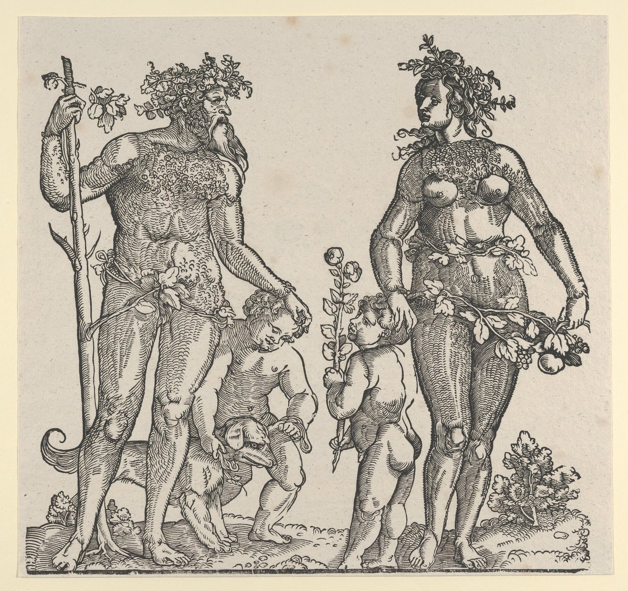 Hombre Salvaje y Mujer Salvaje, 1545 de Hans Guldenmond