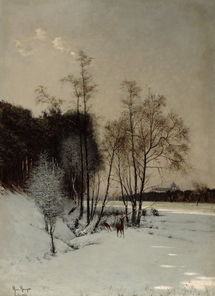 Una vista de invierno en Posen, 1887 de Hans Hampke