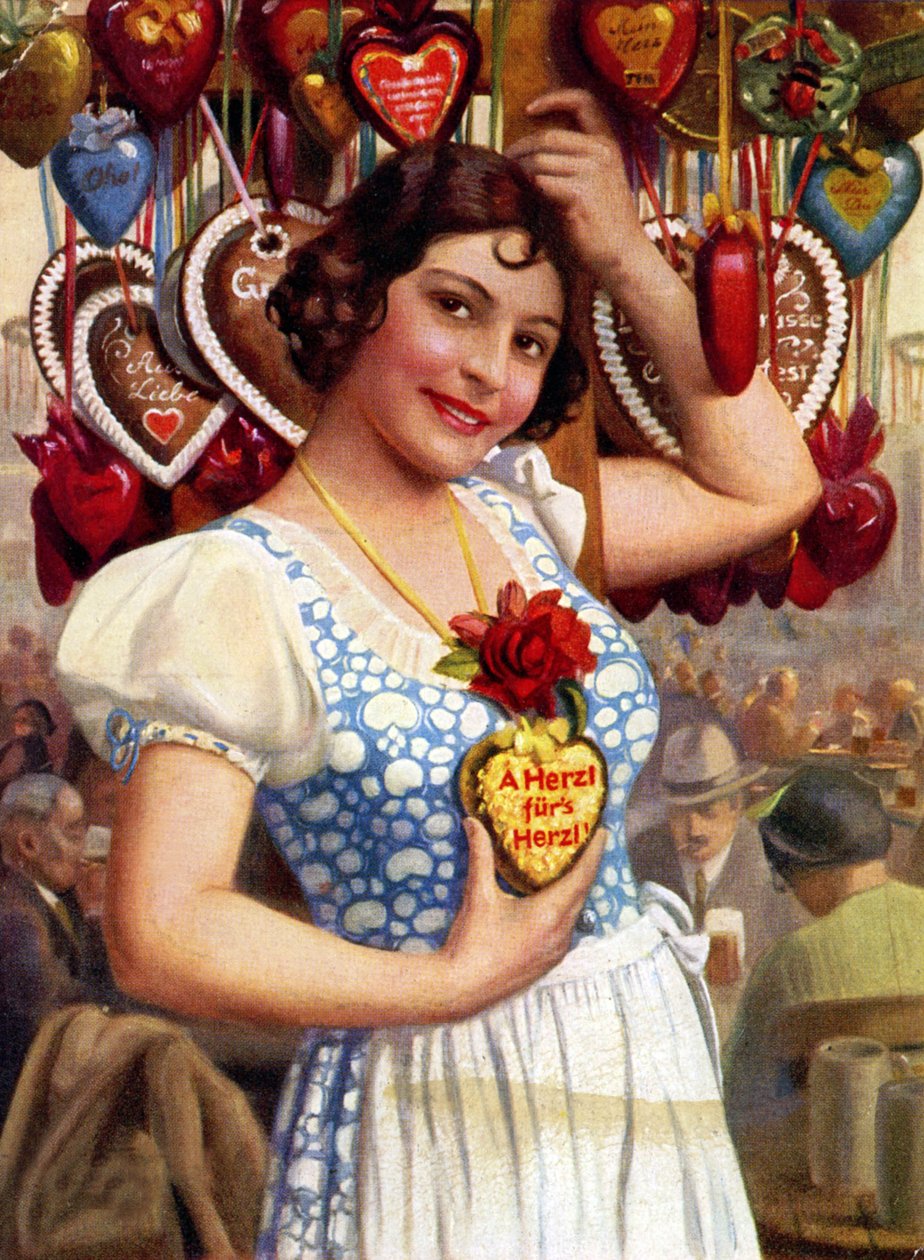 Niña y pan de jengibre: recuerdo de la Oktoberfest de Hans Hassenteufel
