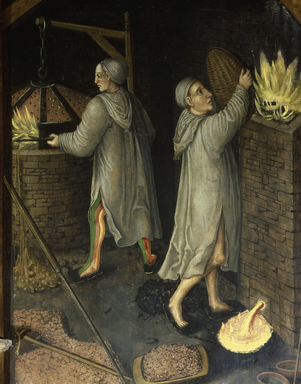 Detalle de paisaje minero, 1521 de Hans Hesse