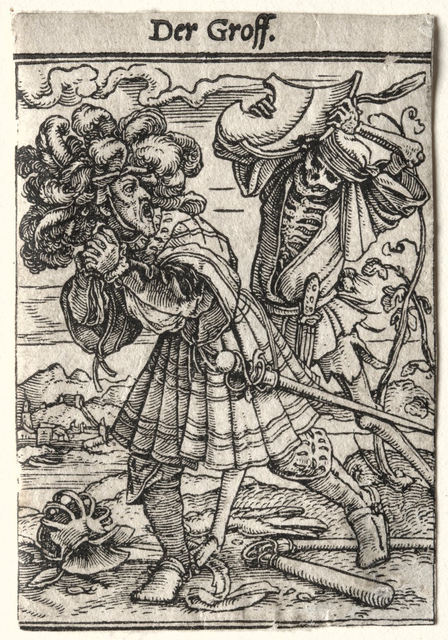 Danza de la muerte: El conde, c. 1526 de Hans Holbein