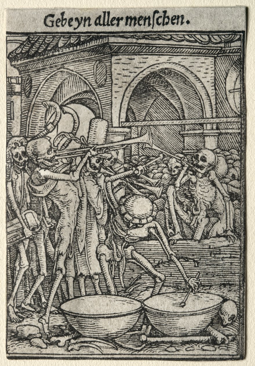 Danza de la Muerte: Los trompetistas de la Muerte de Hans Holbein