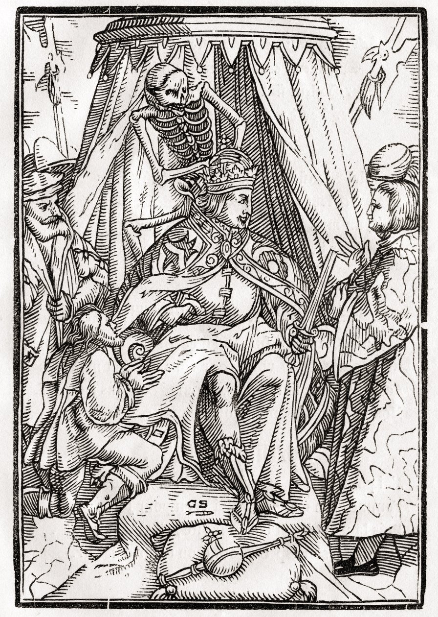 La Muerte llega para el Emperador, grabado por Georg Scharffenberg, de 