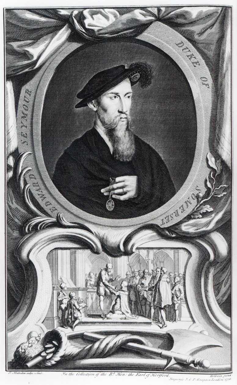Edward Seymour, 1er Duque de Somerset, grabado por Jacobus Houbraken, 1738 de Hans Holbein der Jüngere