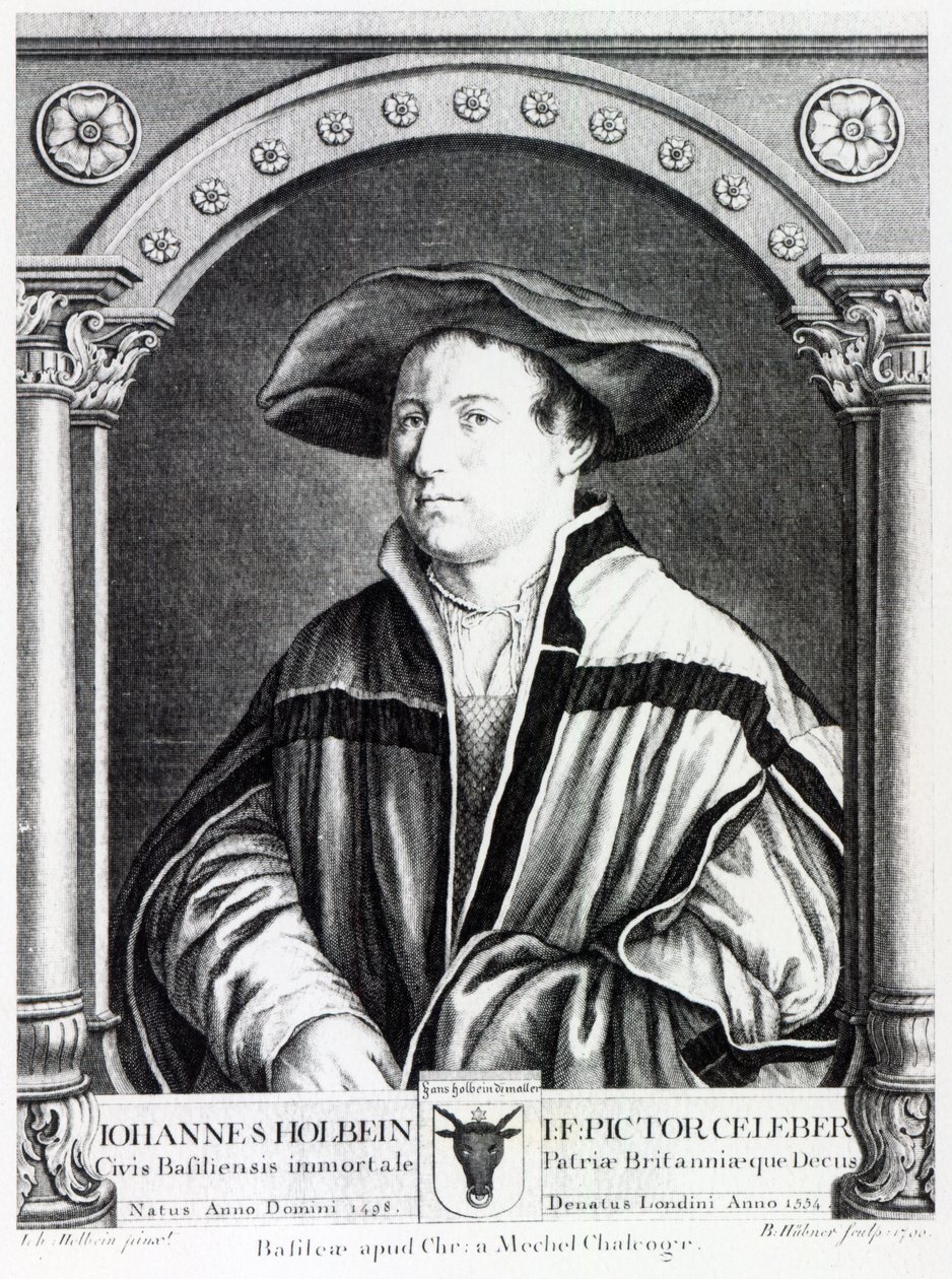 Hans Holbein el Joven, grabado por Bartholomaus Huebner, 1790 de Hans Holbein der Jüngere
