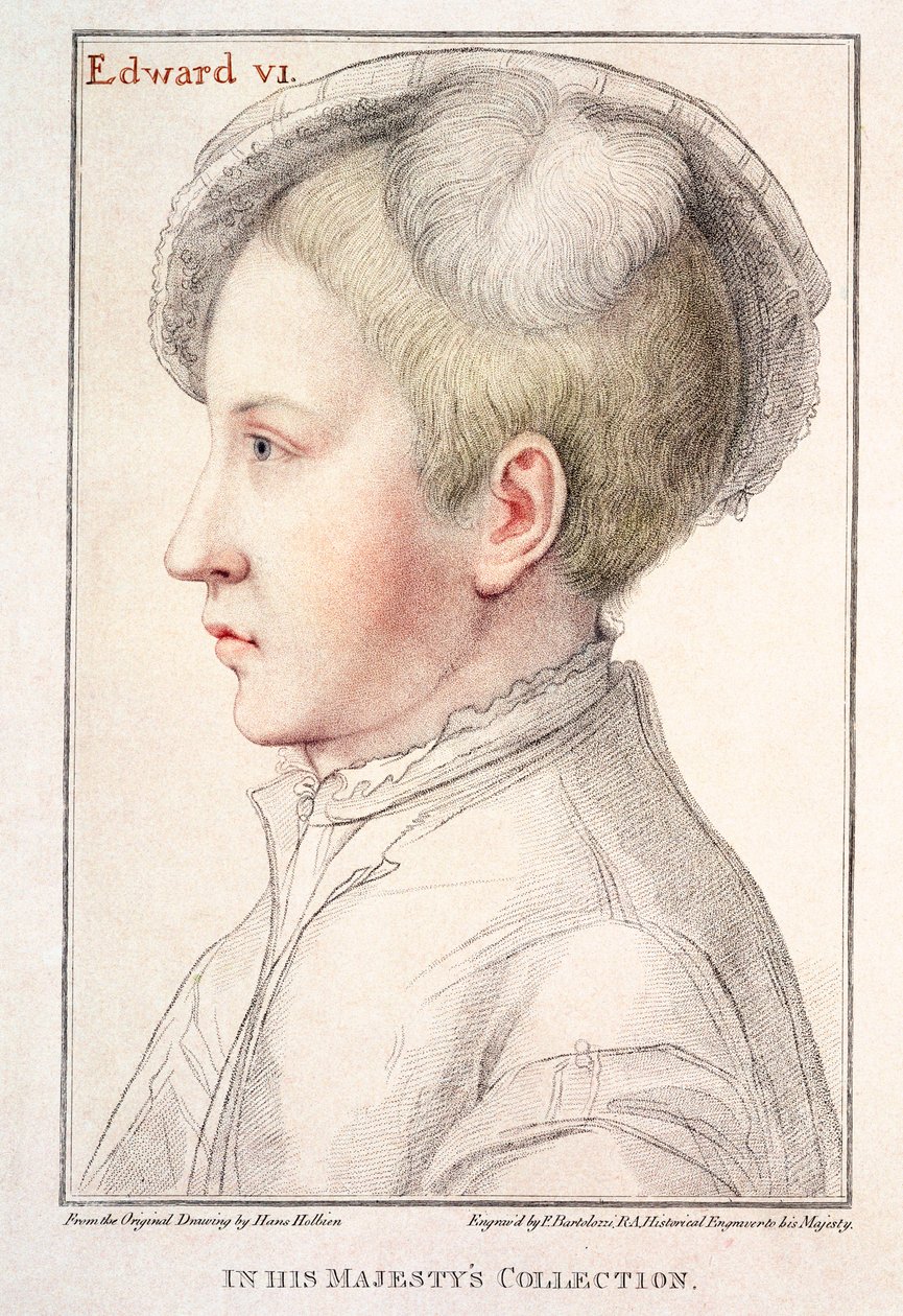 Retrato de Eduardo VI (1537-53) grabado por Francesco Bartolozzi, 1796 de Hans Holbein der Jüngere