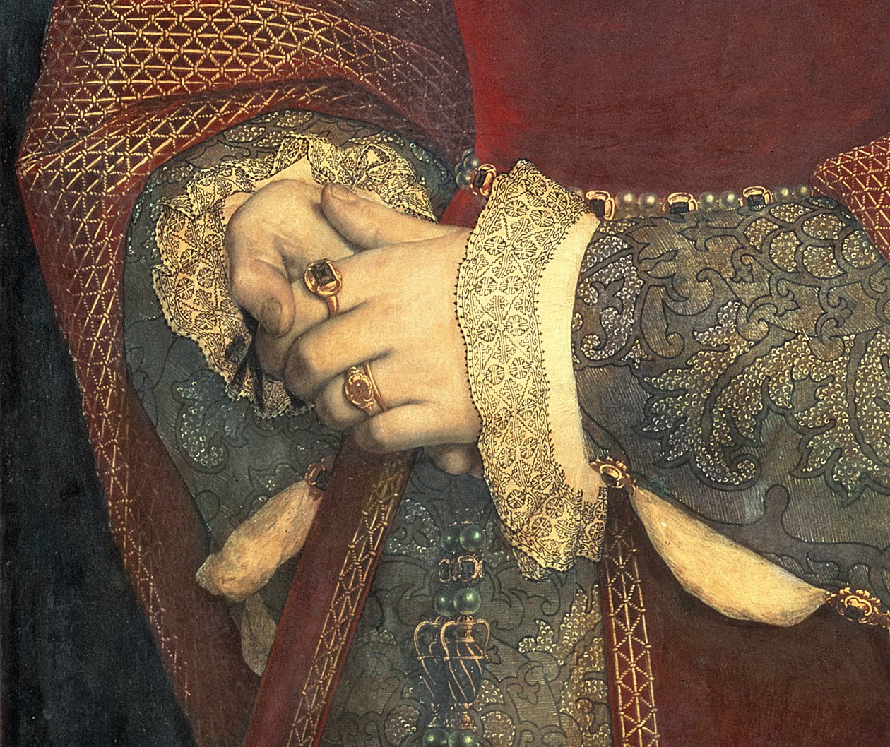 Retrato de Jane Seymour, 1536 (detalle) de Hans Holbein der Jüngere