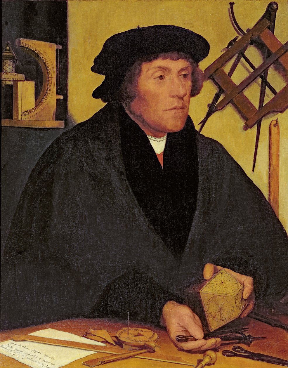 Retrato de Nicholas Kratzer (1487-c.1550) Fellow del Corpus Christi College y luego Astrónomo Real del Rey Enrique VIII, copia del siglo XIX del original de 1528 en el Louvre de Hans Holbein der Jüngere