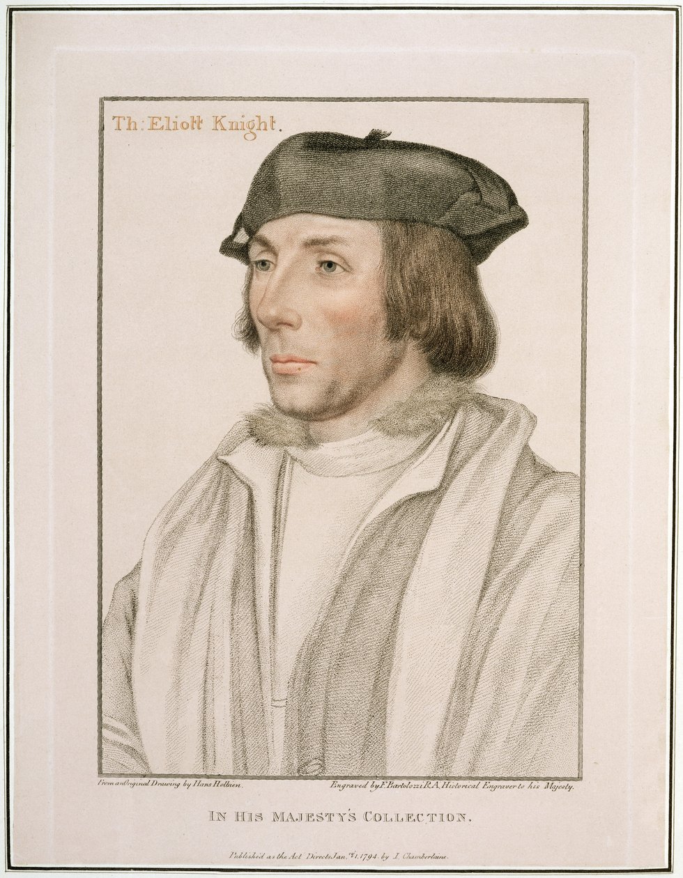 Sir Thomas Elyot, grabado por Francesco Bartolozzi, 1794 de Hans Holbein der Jüngere