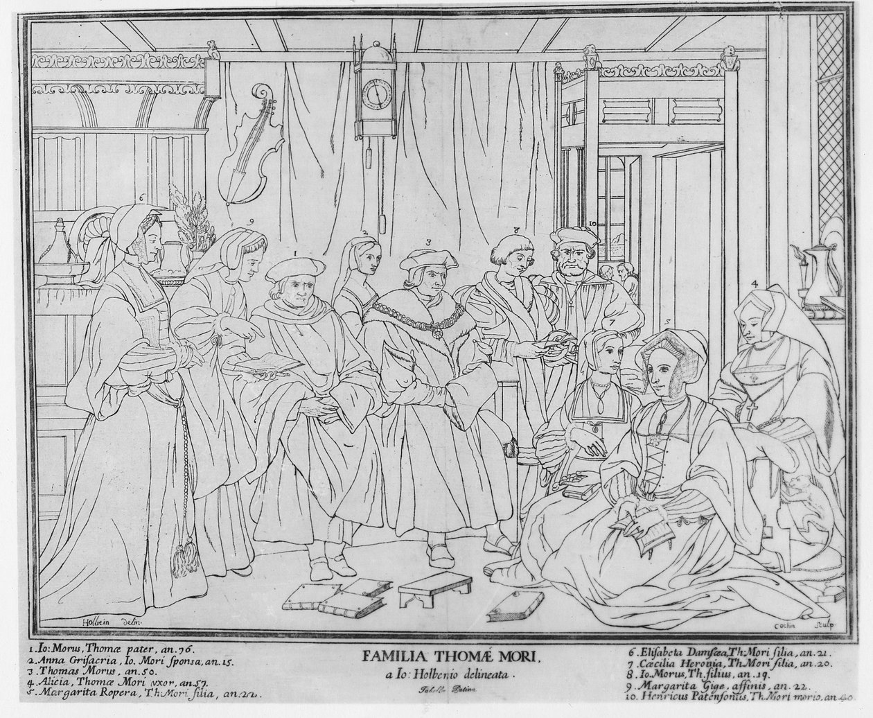 La familia de Thomas More (1478-1535), Canciller de Inglaterra, grabado por Christian de Mechel (1737-1817) 1787 de Hans Holbein der Jüngere