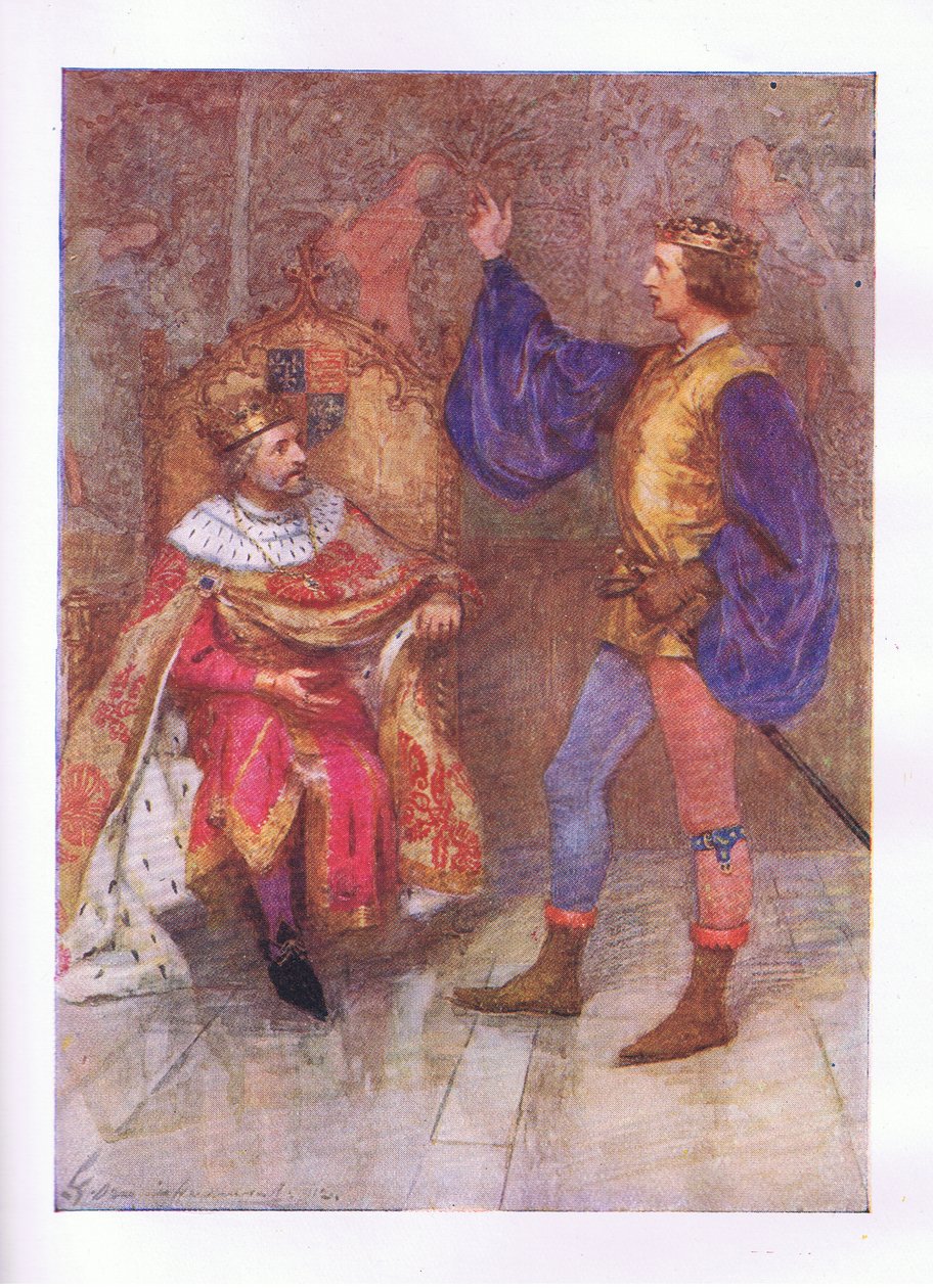 Y moriré cien mil muertes antes de romper la más pequeña parte de este voto (Rey Enrique IV), de Las Obras Completas de Shakespeare publicadas por George Harrap & Co Ltd, 1920s de Hans Holbein der Jüngere