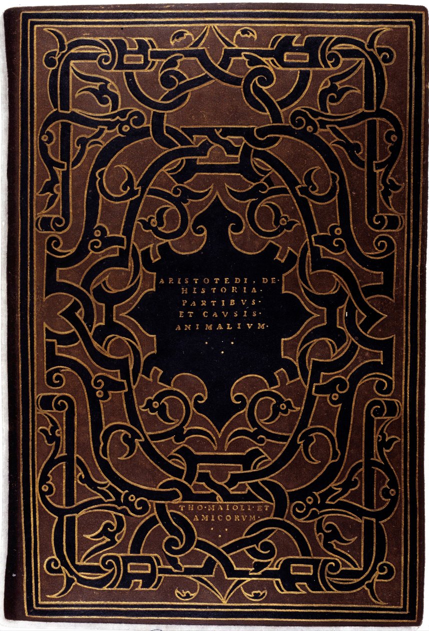 Encuadernación de la colección “Aristotelis et Theophrasti historias” dibujada por Hans Holbein el Joven (1497-1543) 1534 París, artes decorativas de Hans Holbein der Jüngere