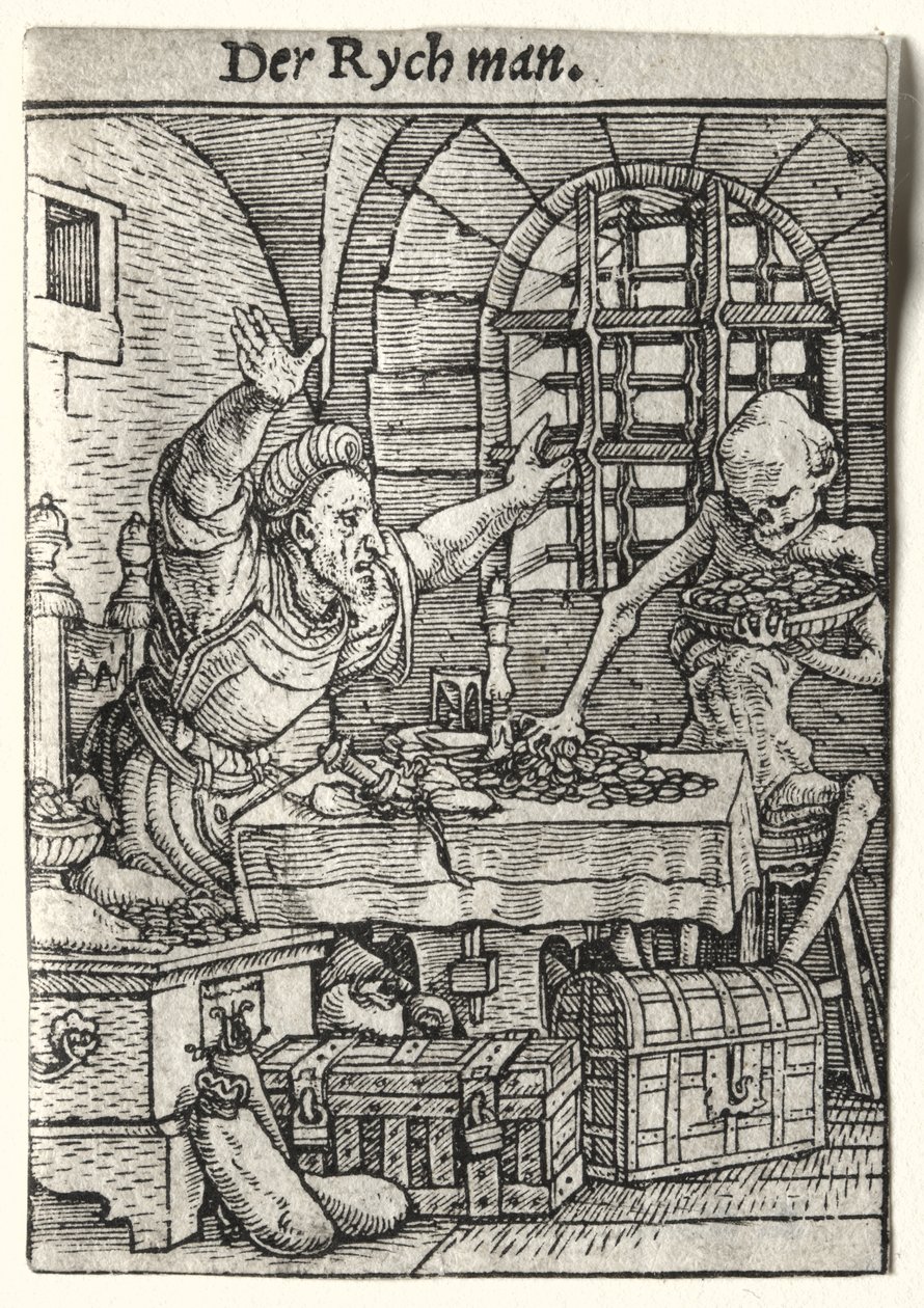 Danza de la Muerte: El avaro de Hans Holbein the Younger