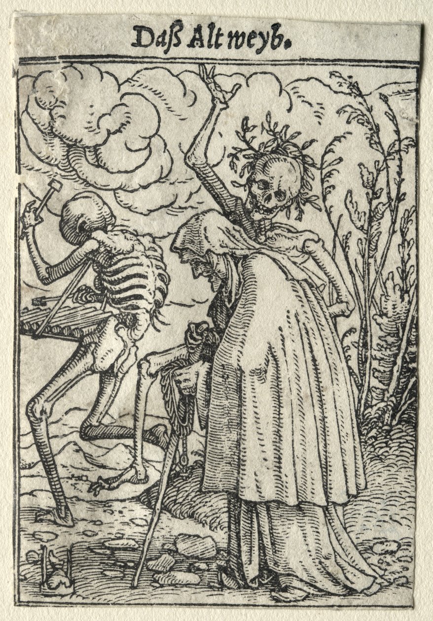 La danza de la muerte: La anciana de Hans Holbein the Younger