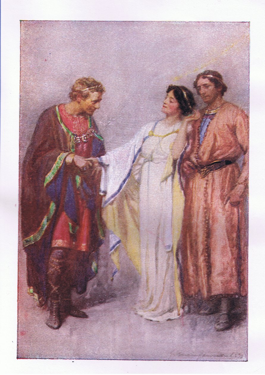 ¿Cómo dices? ¿Mi prisionero o mi invitado? (Cuento de Invierno), de Las Obras Completas de Shakespeare publicadas por George Harrap & Co Ltd, 1920s de Hans Holbein der Jüngere