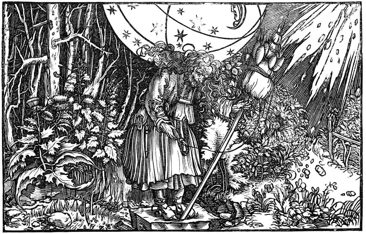 Vieja bruja o hada hilando de Hans Holbein der Jüngere