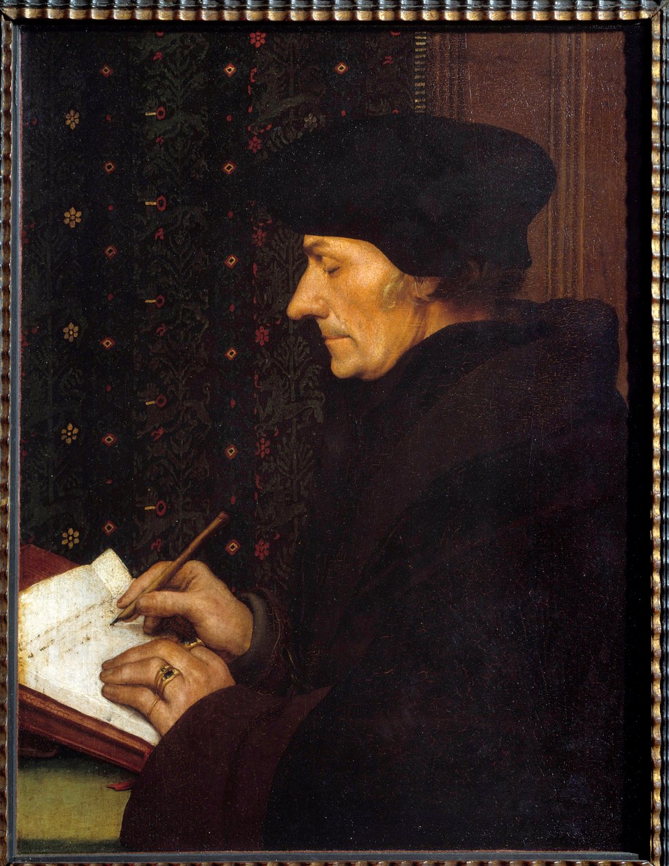 Retrato de Erasmo de Rotterdam (Desiderius Erasmus Roterdamus) de Hans Holbein der Jüngere