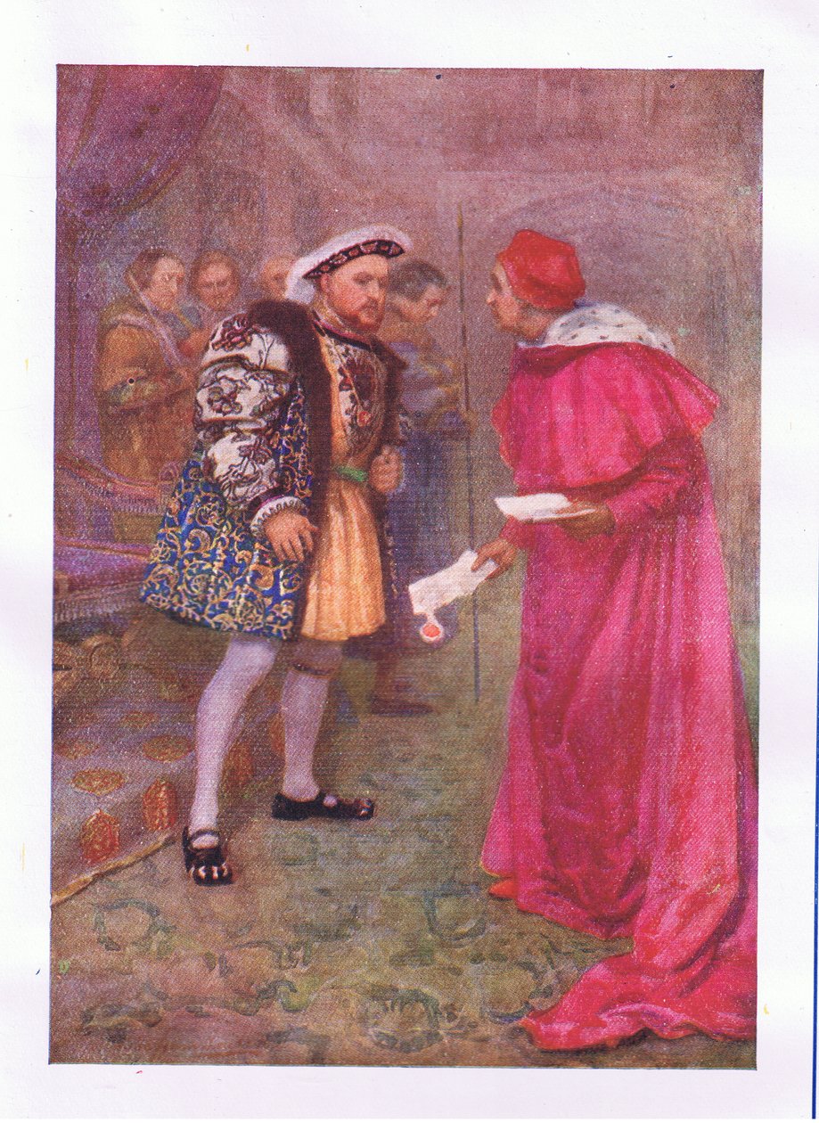 Lee esto... y luego al desayuno con el apetito que tengas (Rey Enrique VIII), de Las Obras Completas de Shakespeare publicadas por George Harrap & Co Ltd, 1920s de Hans Holbein der Jüngere