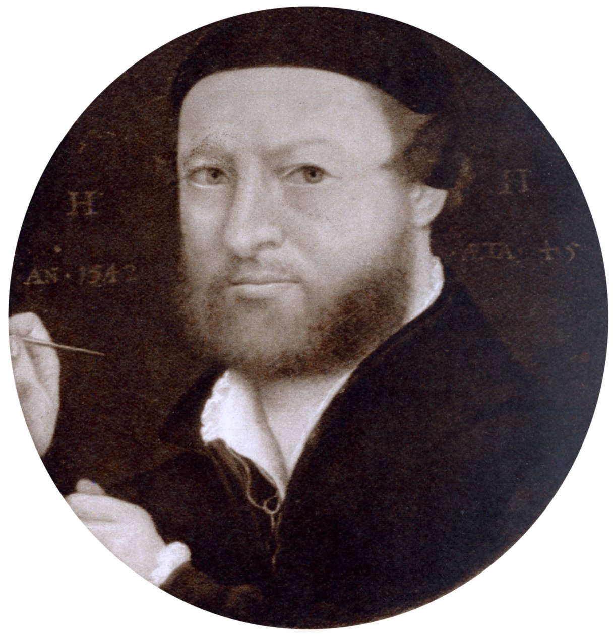 Autorretrato a la Edad de 45, 1542, 1936 de Hans Holbein der Jüngere