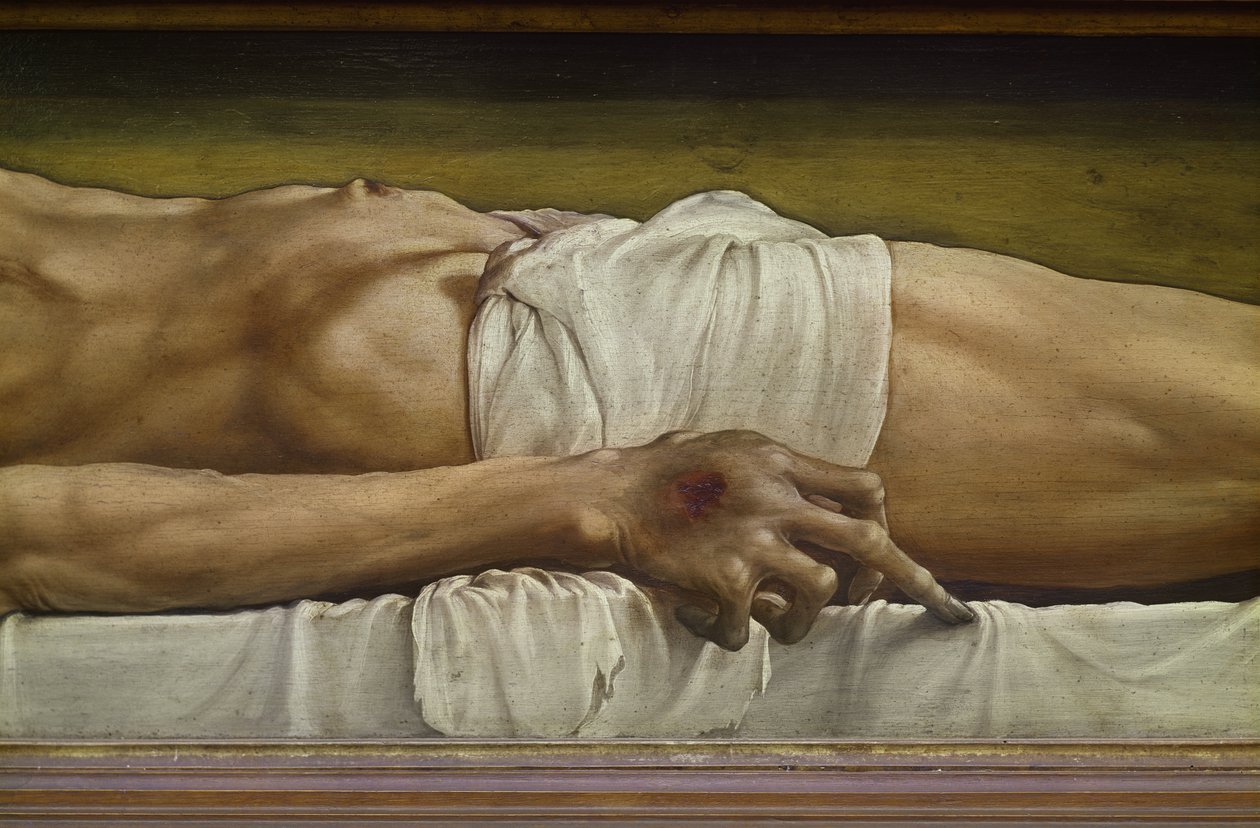 El cuerpo de Cristo muerto (detalle) de Hans Holbein der Jüngere