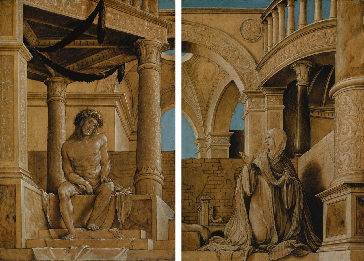 El Cristo pensativo y la Virgen María afligida de Hans Holbein der Jüngere