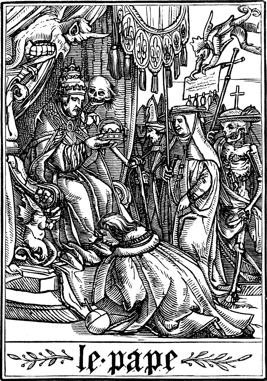 El Papa visitado por la Muerte, 1538 de Hans Holbein der Jüngere