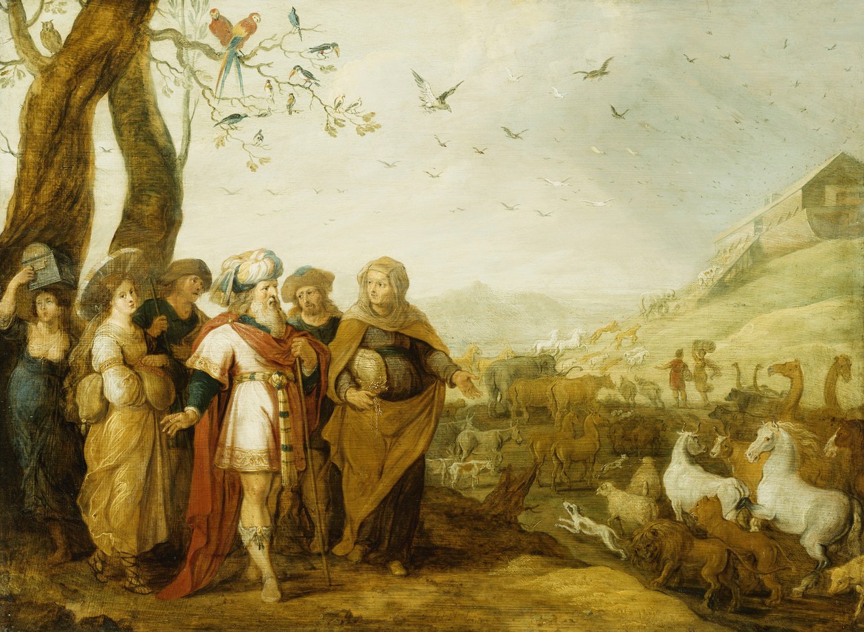 Noé y su familia antes de embarcar en el arca de Hans III Jordaens