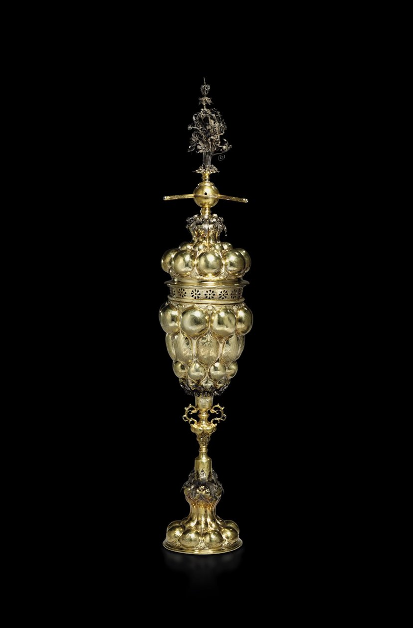Copa de Bebida con Trampa Parcialmente Dorada de Hans I Clauss