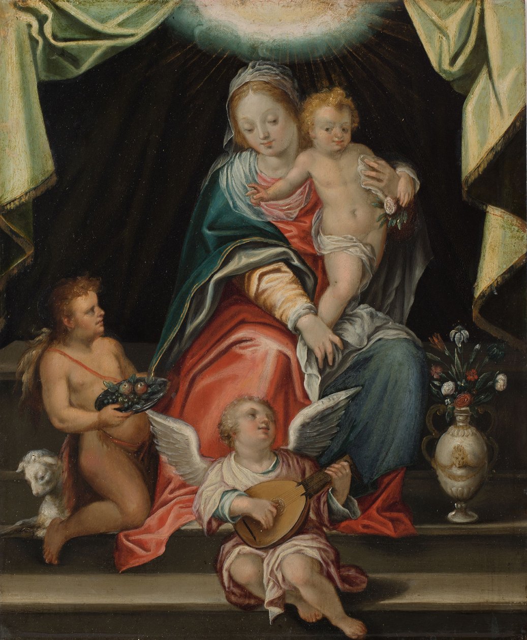 Madonna entronizada (óleo sobre cobre) de Hans I or Johann Rottenhammer