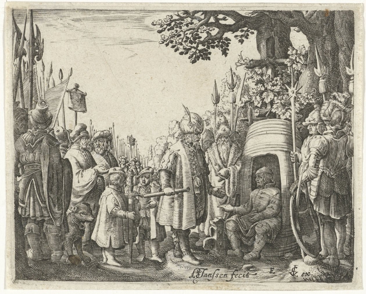 Alejandro Magno y Diógenes de Hans Janssen