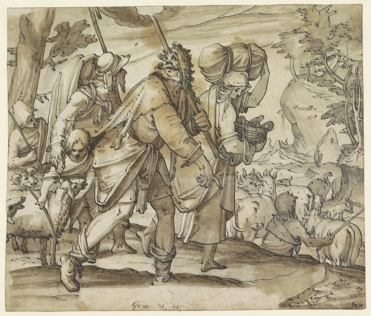 Jacob huye de Labán en la tierra de Canaán de Hans Jegli (II)