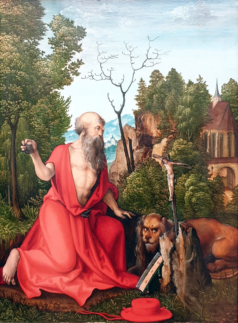 Alemán: San Jerónimo San Jerónimo en el desierto de Hans Leonhard Schäufelein