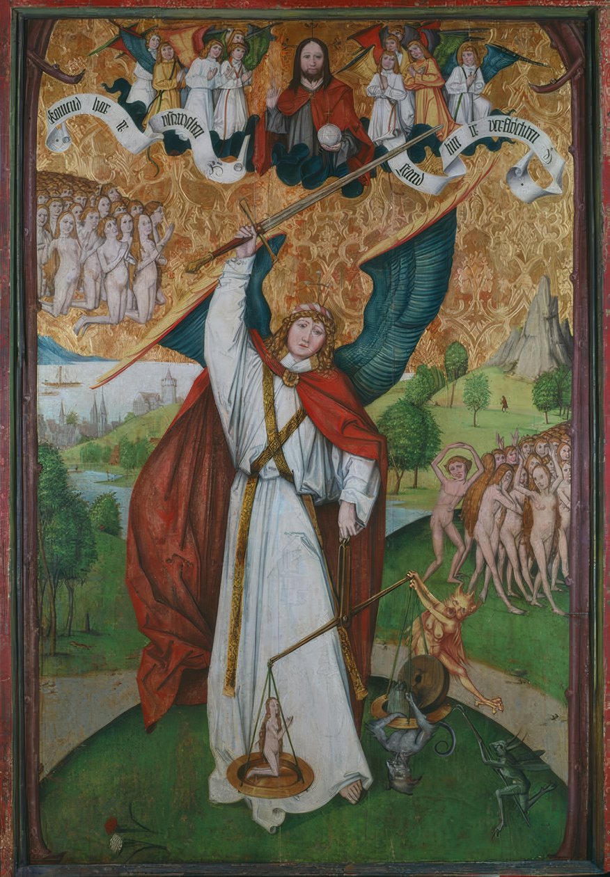 Arcángel Miguel pesando almas de Hans Leu