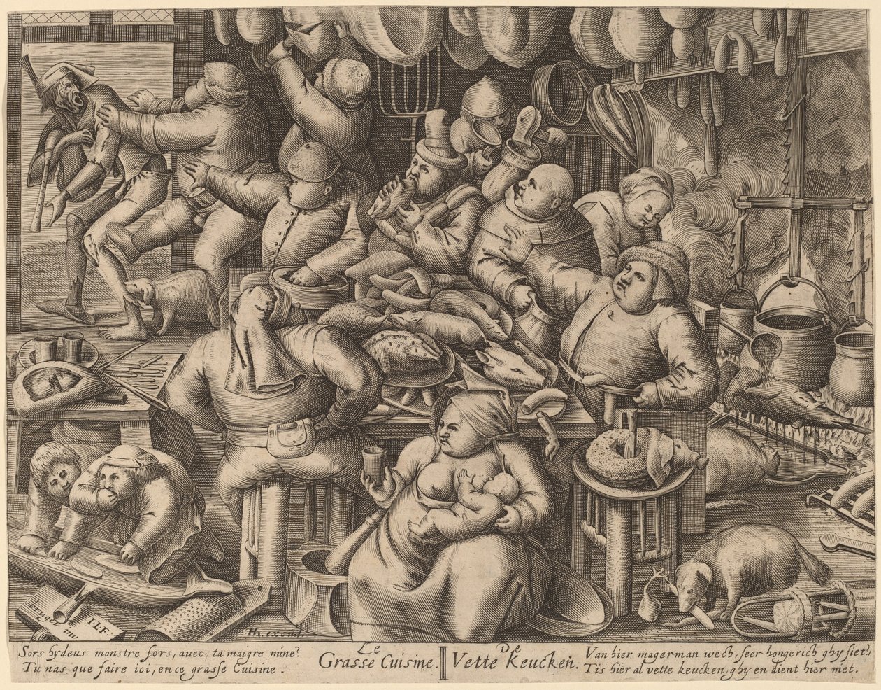 La cocina gorda de Hans Liefrinck I, after Pieter van der Heyden, after Pieter Bruegel the Elder