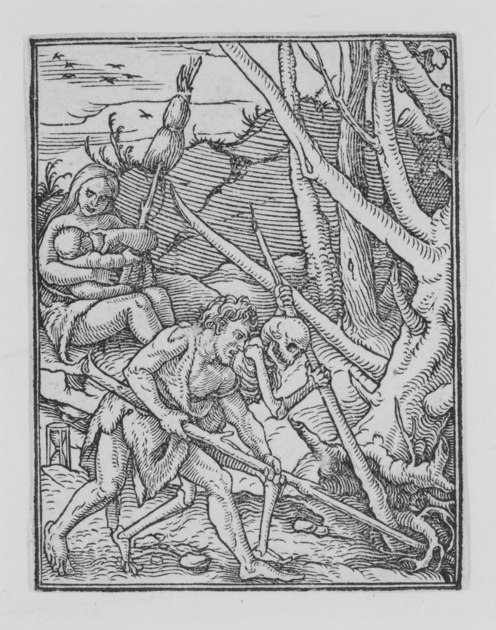 Adán cavando, de La danza de la muerte, ca. 1526, publicado 1538 de Hans Lützelburger