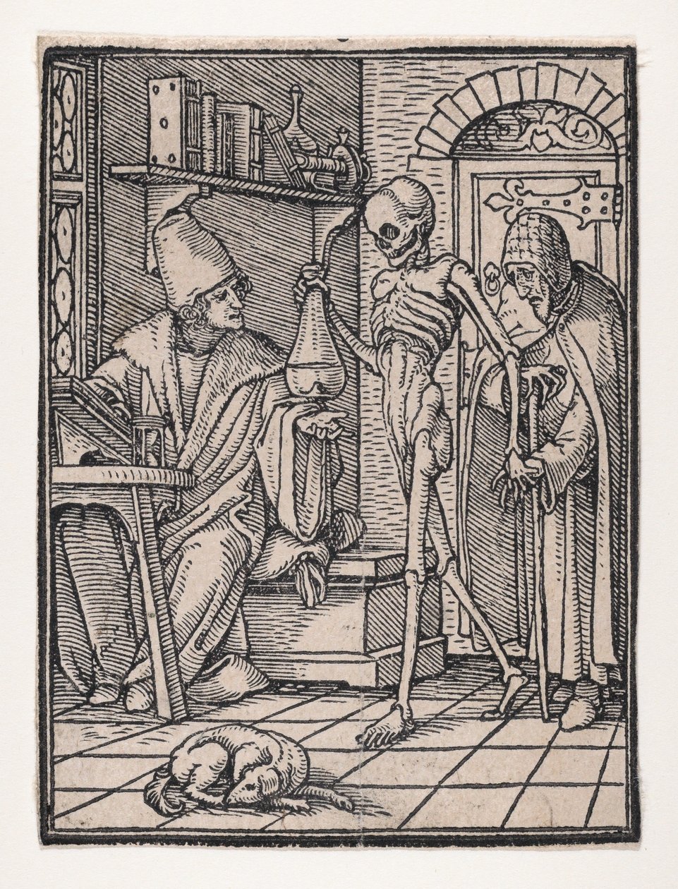 El doctor o médico, de La danza de la muerte, ca. 1526, publicado 1538 de Hans Lützelburger