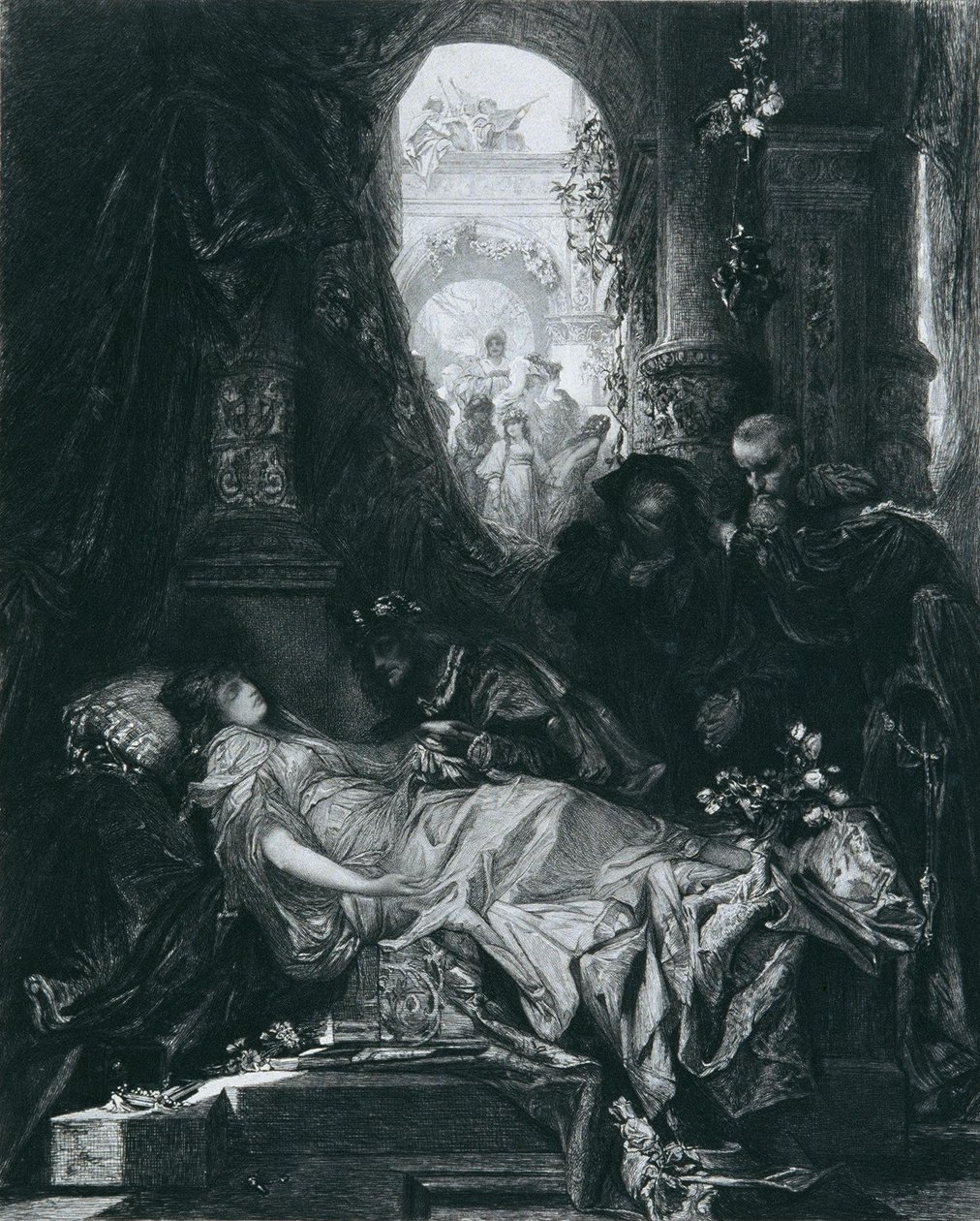 JULIA CAPULET, LA QUE PARECÍA MUERTA de Hans Makart