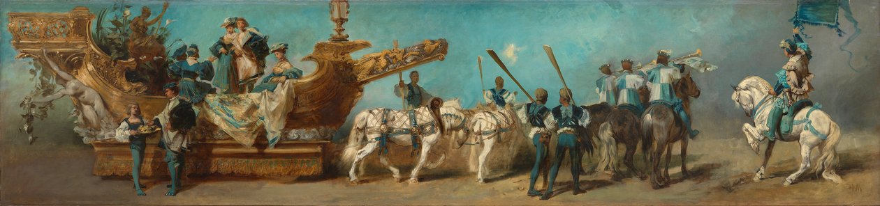 Boceto del desfile de 1879: la Compañía de Navegación a Vapor del Danubio de Hans Makart