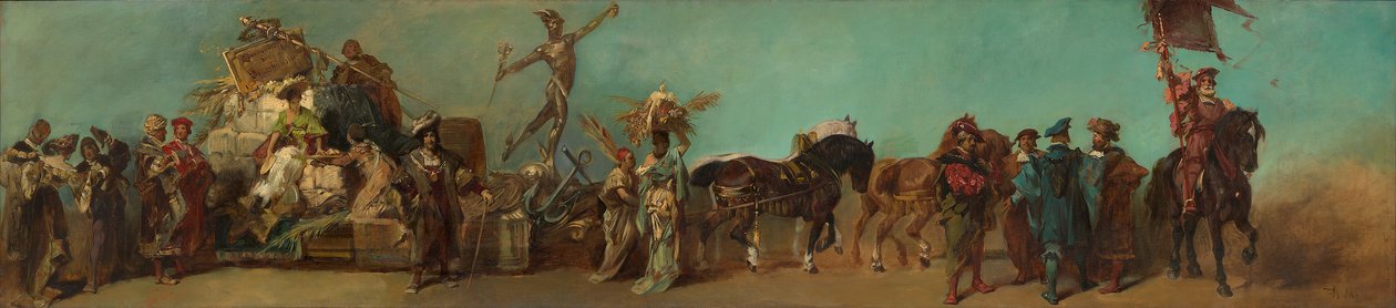 Boceto para el desfile de 1879: la cooperativa de mayoristas de Hans Makart