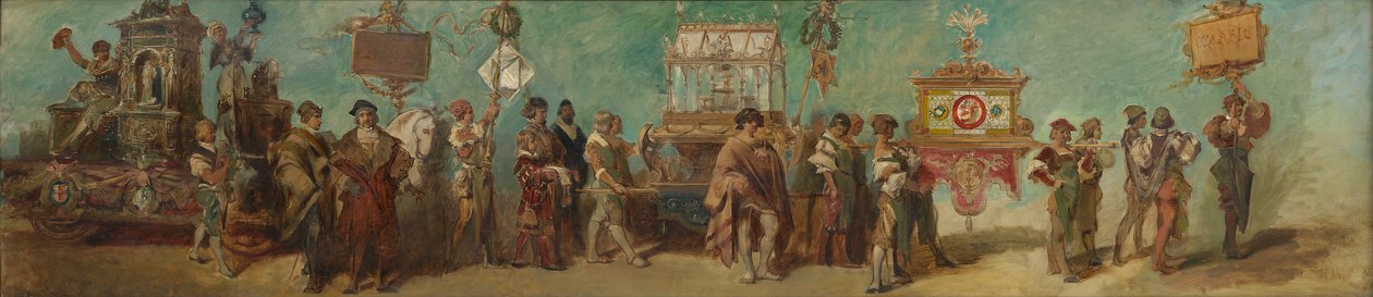 Proyecto para el desfile festivo de 1879 - Los alfareros y los vidrieros de Hans Makart