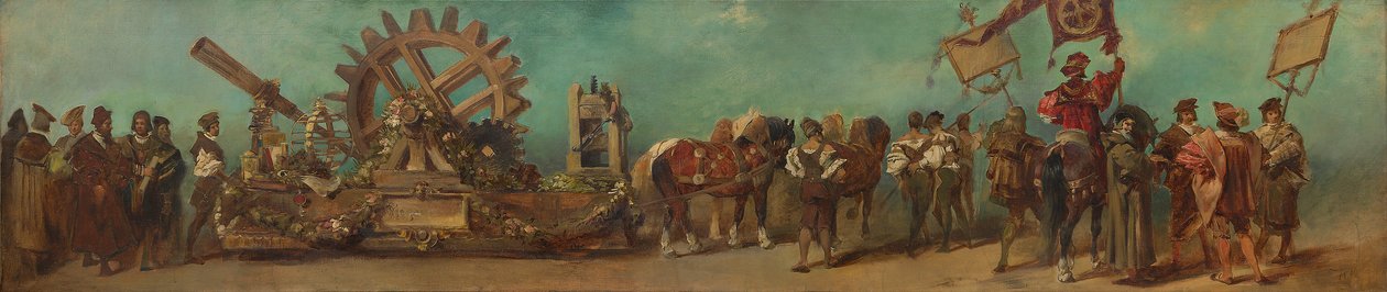 Boceto del desfile de 1879: los ingenieros mecánicos y los mecánicos de Hans Makart