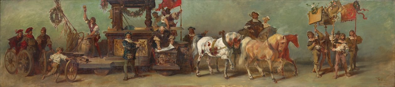 Proyecto para el desfile festivo de 1879 - Los carpinteros, torneros de madera y toneleros de Hans Makart