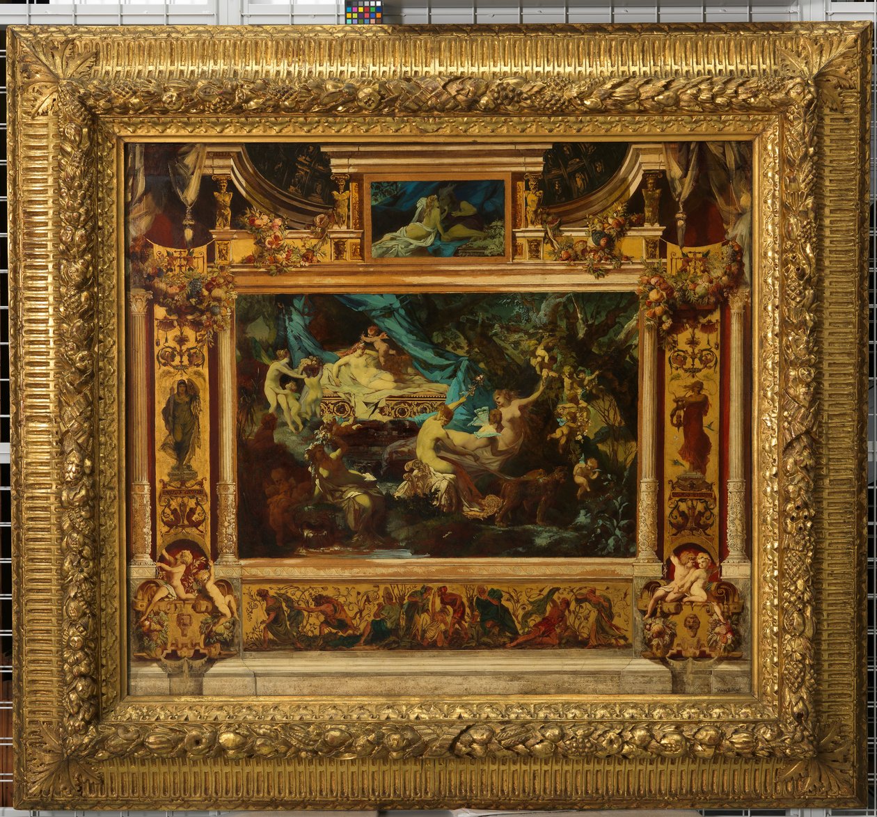 Boceto del telón del Teatro Municipal («El sueño de una noche de verano») de Hans Makart